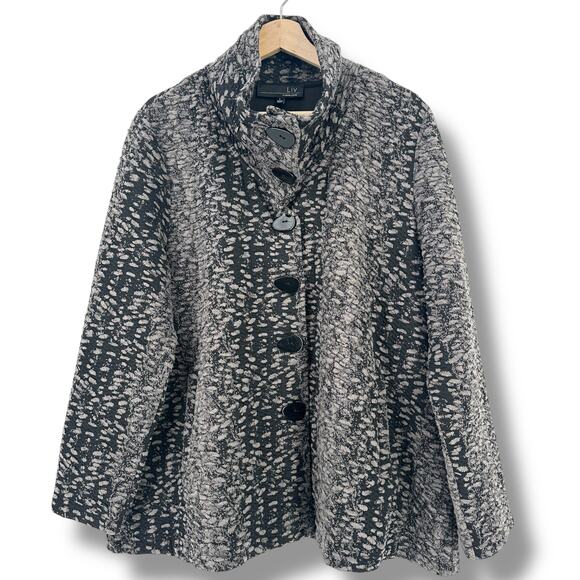 Habitat Jackets & Blazers - Liv By Habitat Textured Button Front Jacket Womens Size XL Artsy Lagenlook